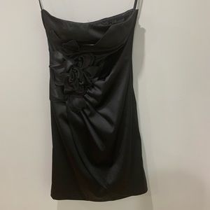 RW&Co short black satin dress with floral design